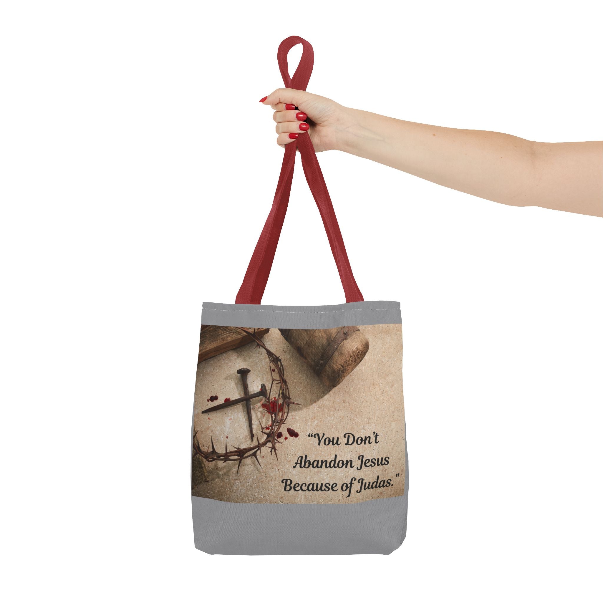 Tote Bag (AOP) - Holding tight to Jesus