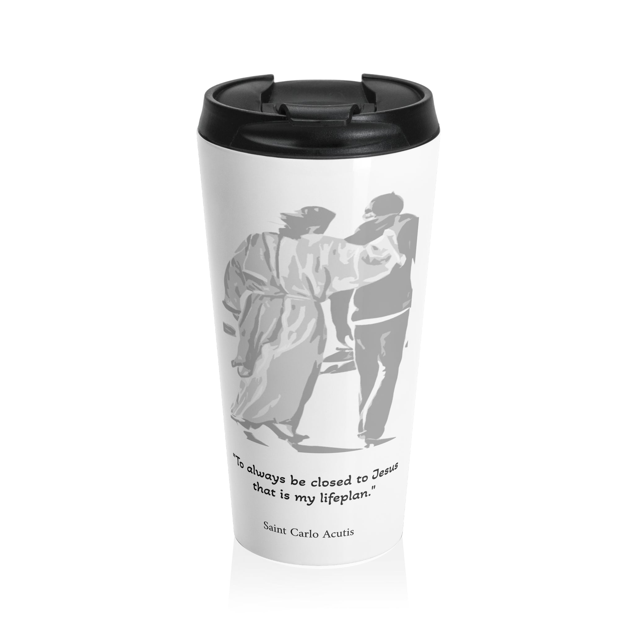 Stainless Steel Travel Mug -  Honor the life of the soon to be Saint Carlo Acutis