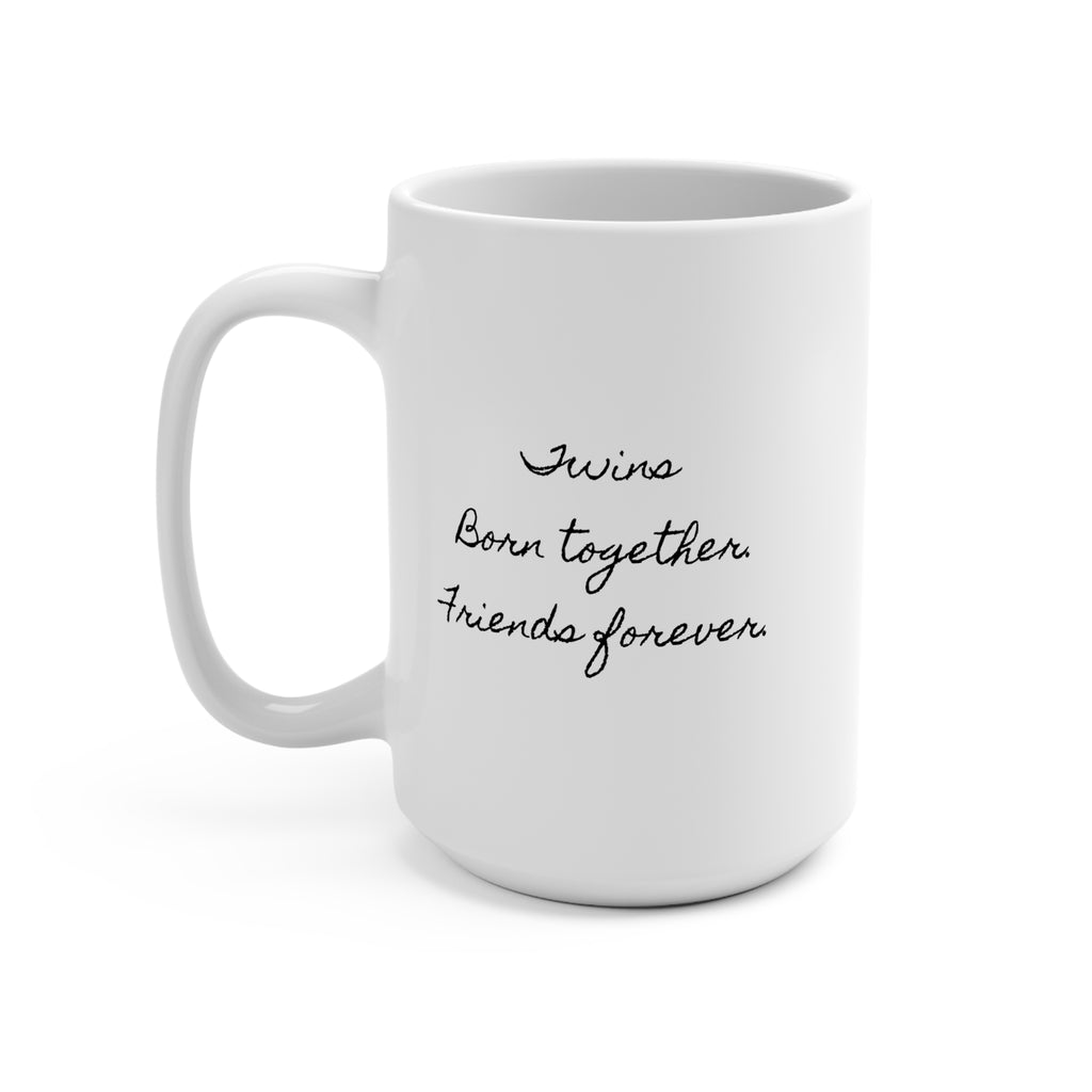 Mug 15oz - Built for twins. One Mug, Two Hearts