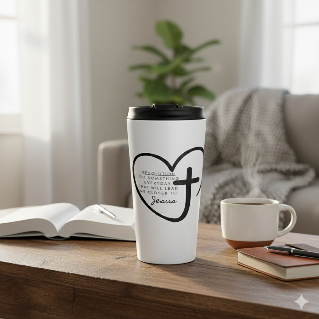 New Year's Resolution Stainless Steel Travel Mug