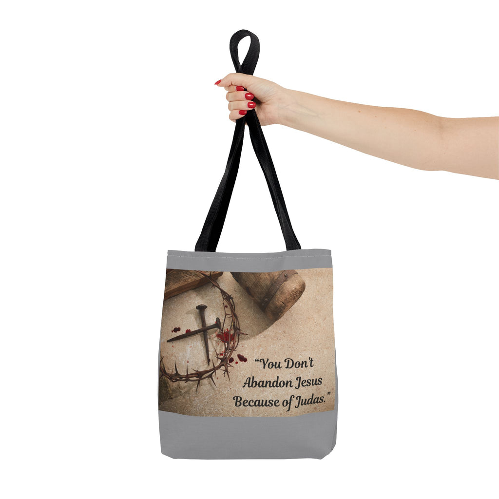 Tote Bag (AOP) - Holding tight to Jesus