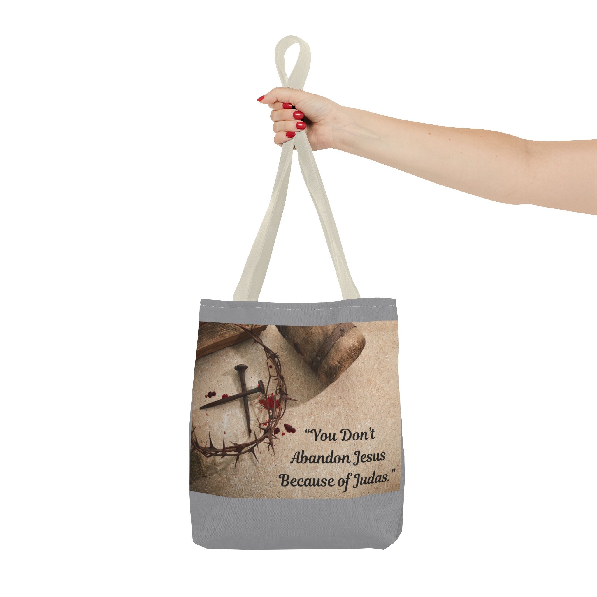 Tote Bag (AOP) - Holding tight to Jesus