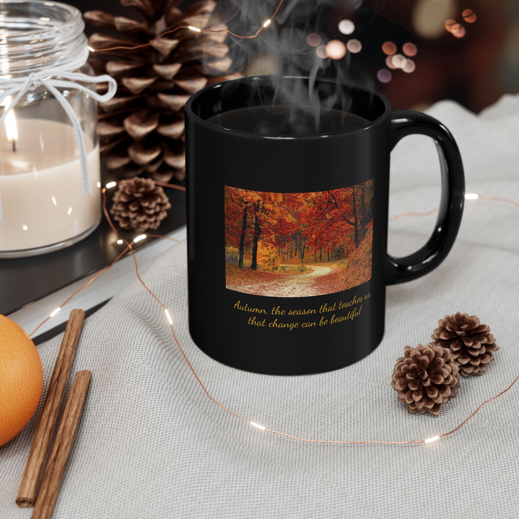 Black Mug (11oz, 15oz) - Celebrating the Season of Becoming