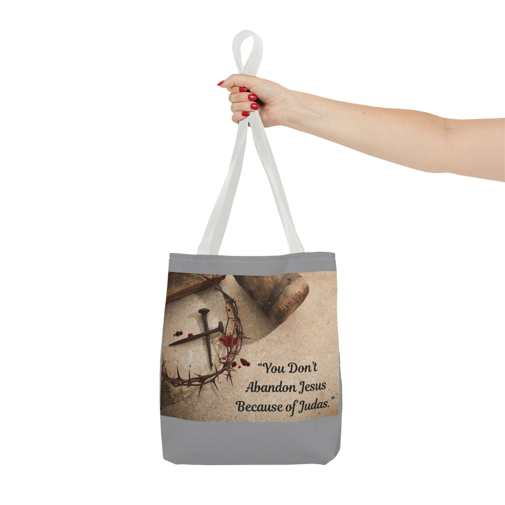 Tote Bag (AOP) - Holding tight to Jesus
