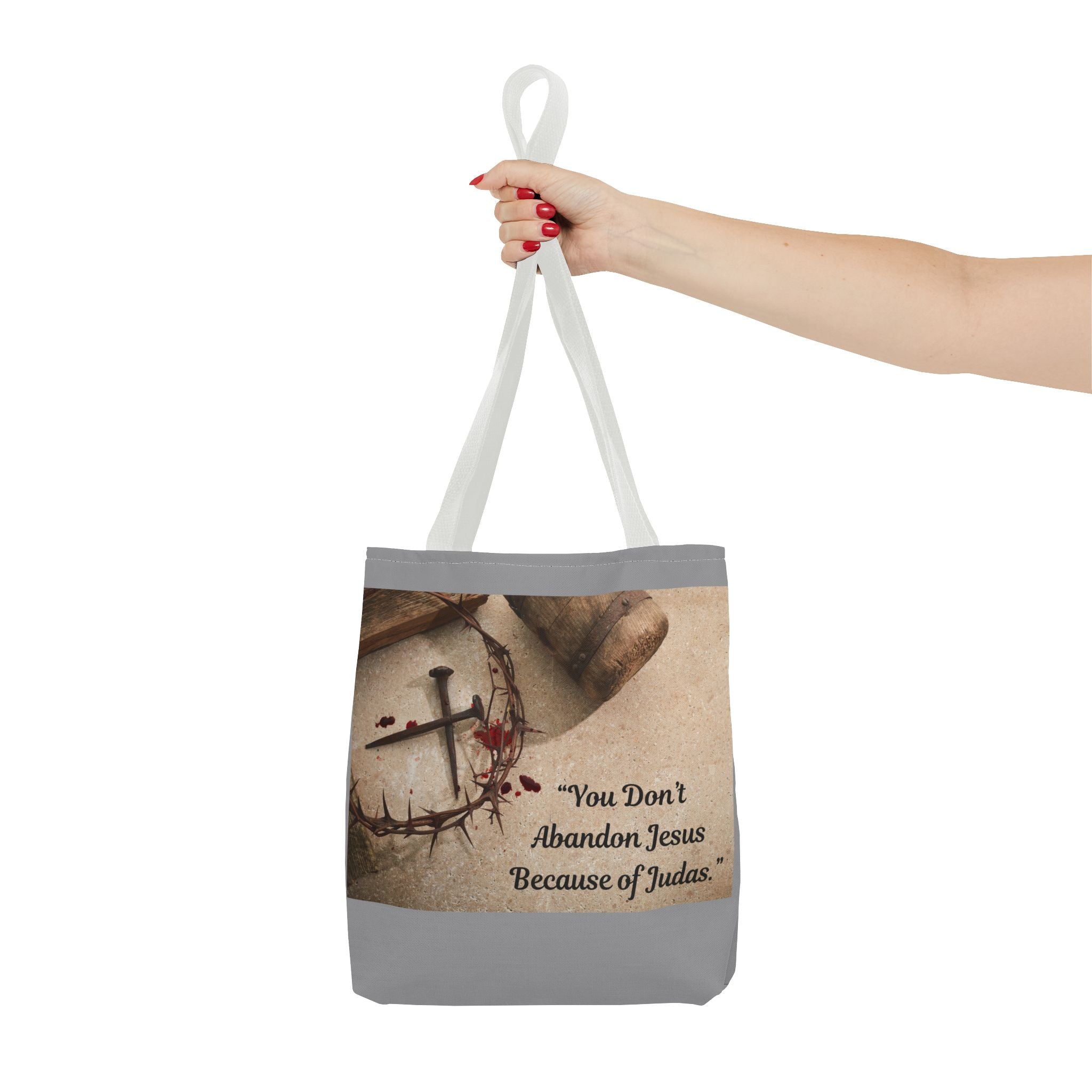 Tote Bag (AOP) - Holding tight to Jesus