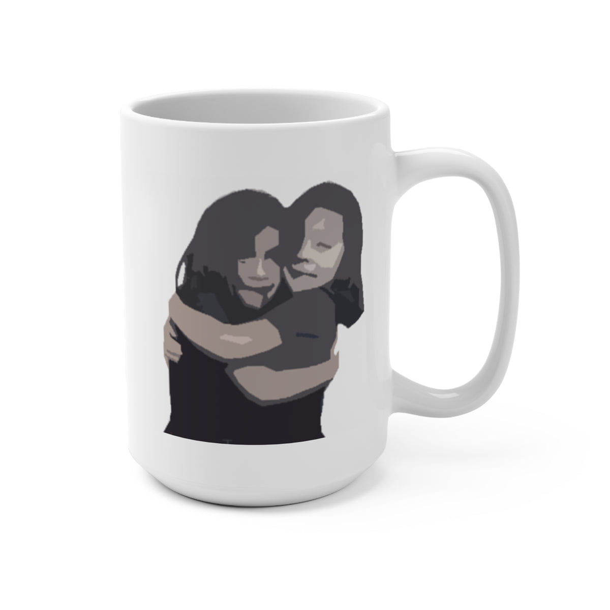 Mug 15oz - Built for twins. One Mug, Two Hearts