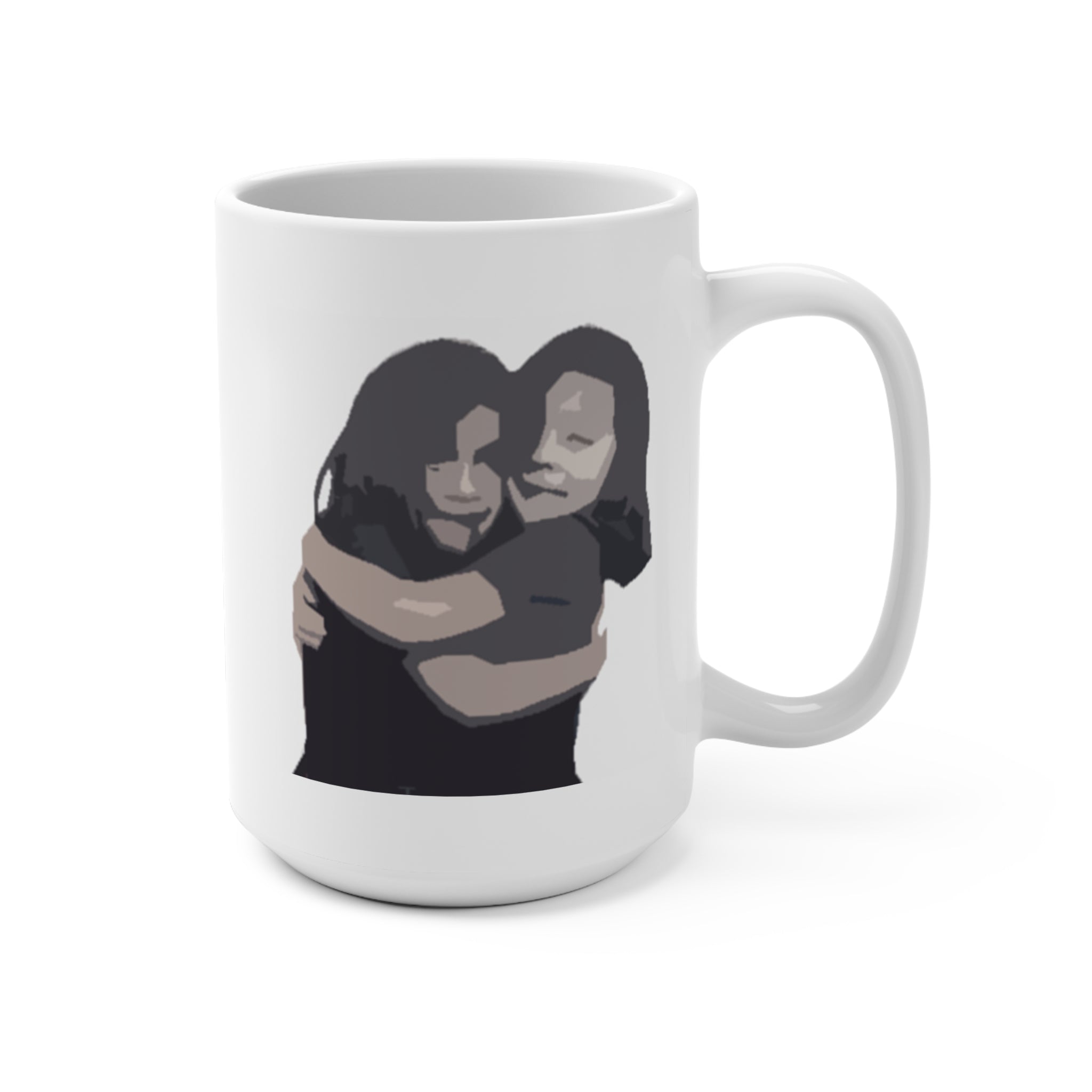 Mug 15oz - Built for twins. One Mug, Two Hearts