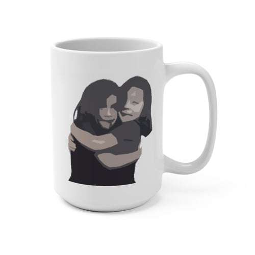 Mug 15oz - Built for twins. One Mug, Two Hearts