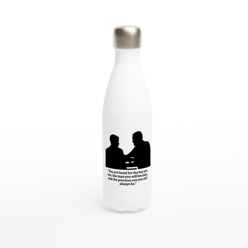 White 17oz Stainless Steel Water Bottle - Encouragement in every sip